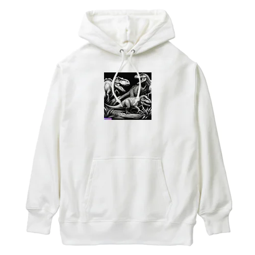 モノクロ恐竜くん3号 Heavyweight Hoodie