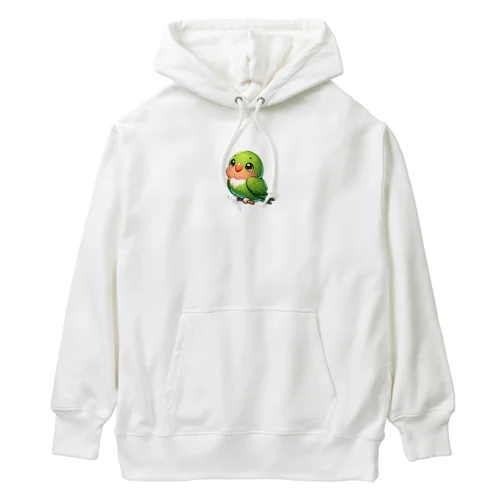 鮮やかなグリーンカラーのセキセイインコ Heavyweight Hoodie