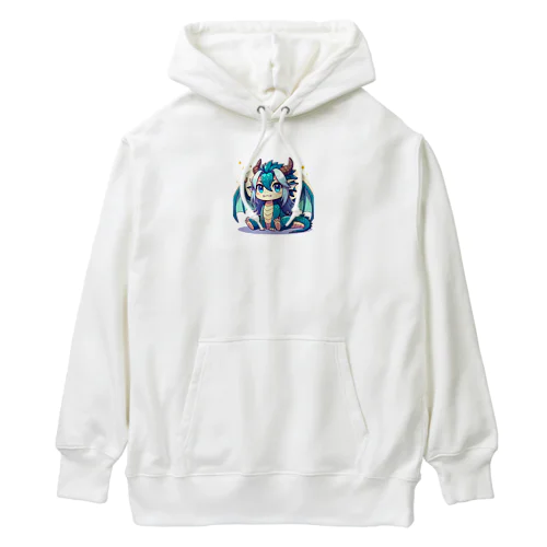 可愛らしいドラゴンマスコット Heavyweight Hoodie