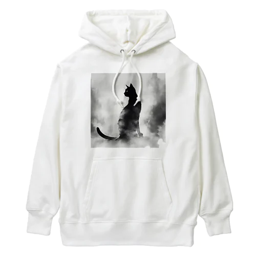 謎めいたモノクロねこ Heavyweight Hoodie