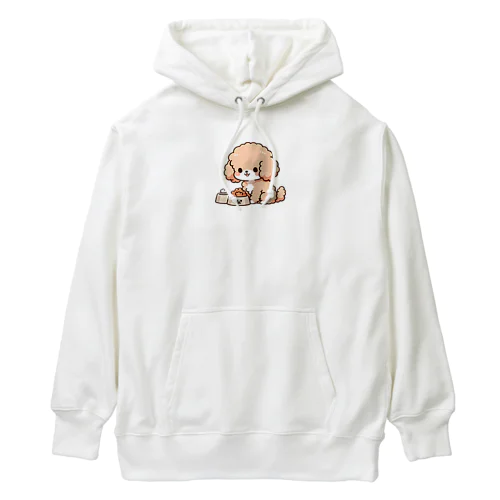 もふもふアプリコット　トイプードル　たべる Heavyweight Hoodie