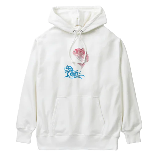 和柄　鯛　波　パステル Heavyweight Hoodie