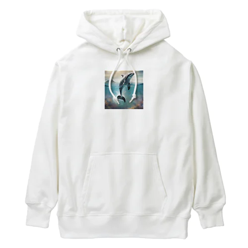 ジャンプするイルカ Heavyweight Hoodie