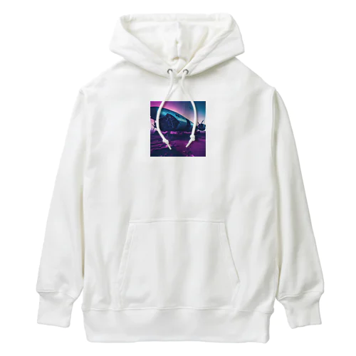 空港跡地に残る墜落した航空機の残骸 Heavyweight Hoodie