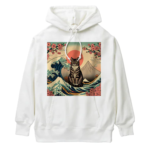 浮世絵波富士猫 Heavyweight Hoodie