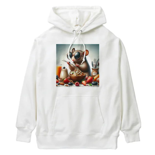 ネズミがサングラスをかけて、豪華な朝食タイム！ Heavyweight Hoodie