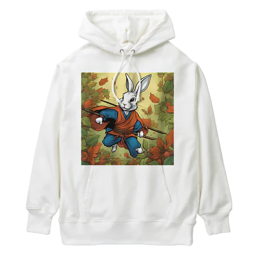 可愛らしい忍者うさぎ Heavyweight Hoodie