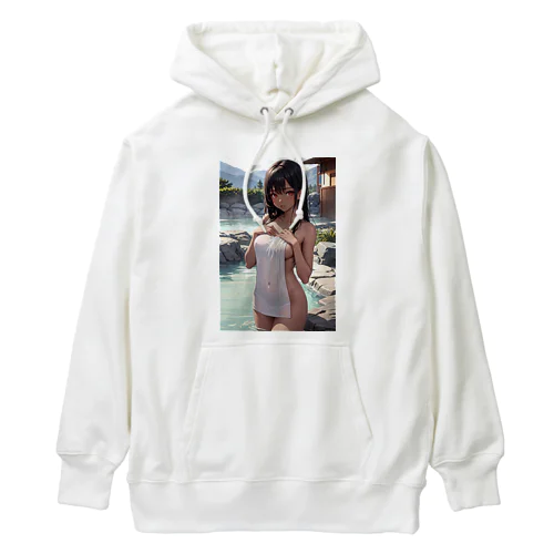 褐色の女の子が贅沢な温泉でまったりと過ごしています。 Heavyweight Hoodie