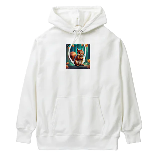 可愛いリスのイラストグッズ Heavyweight Hoodie