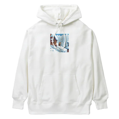 スノーボードを楽しむ猫 Heavyweight Hoodie