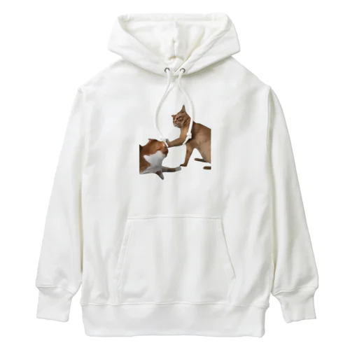 【猫ミーム】叩かれる猫と叩く猫 Heavyweight Hoodie