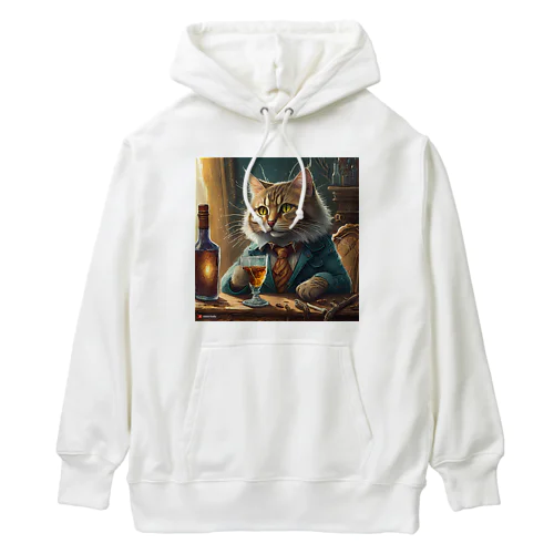 酒が好きな猫（社長） Heavyweight Hoodie