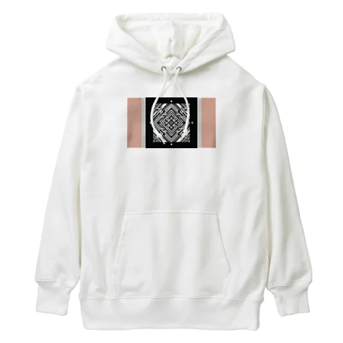 モノトーン・ゴールデンジオメトリック・アートグッズ Heavyweight Hoodie