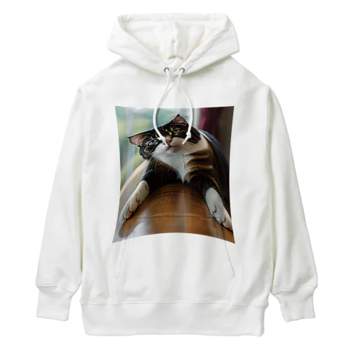 デブが着る前から伸びている：猫ver Heavyweight Hoodie