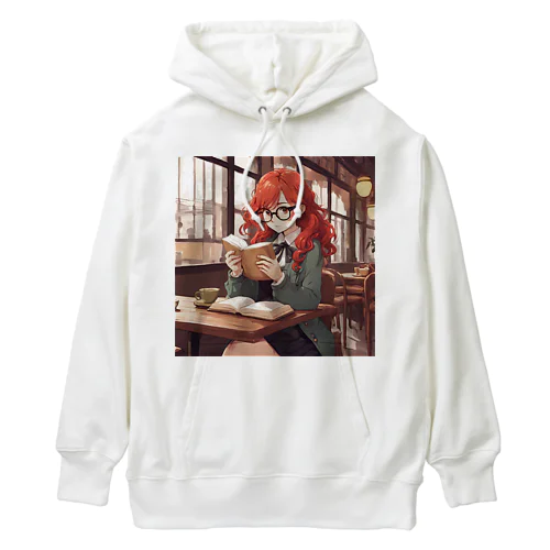 赤毛の読書メガネさん Heavyweight Hoodie
