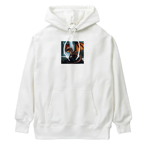 滝のそばで涼んでいる龍 Heavyweight Hoodie