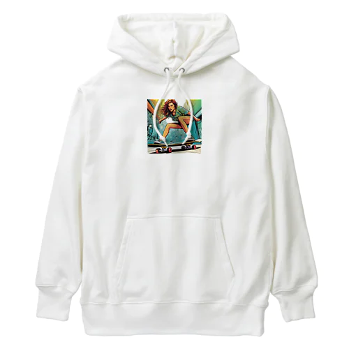 スケートボードをする女性 Heavyweight Hoodie