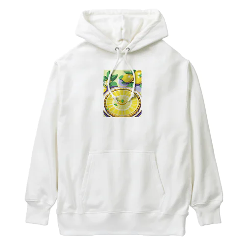 黄色いレモンタルトのような洋菓子 Heavyweight Hoodie