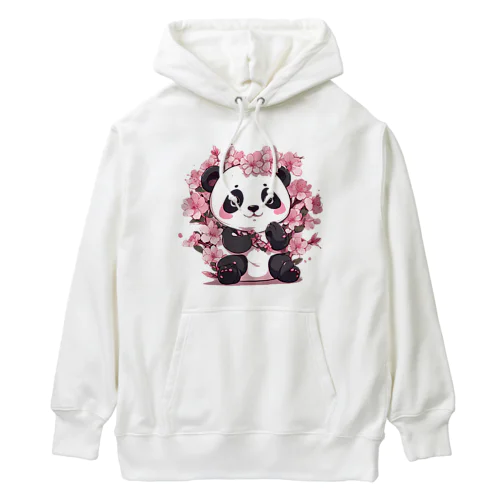 満開桜とパンダ Heavyweight Hoodie