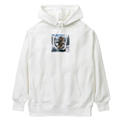 モカのスノボした日 Heavyweight Hoodie