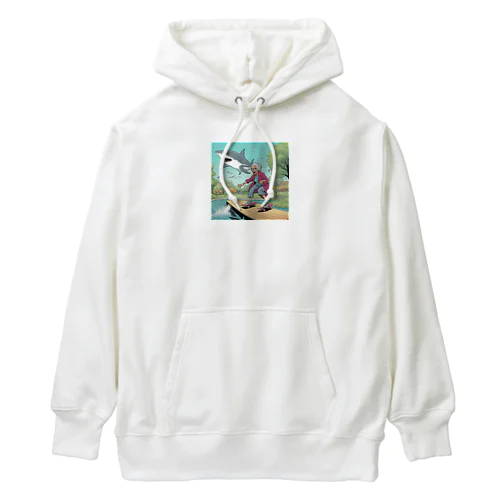 スケボーに乗る癖のあるおばあちゃん Heavyweight Hoodie