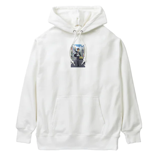 道の真ん中＠サラリーマン Heavyweight Hoodie