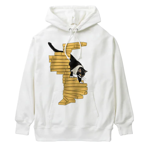 階段を降りる猫 Heavyweight Hoodie