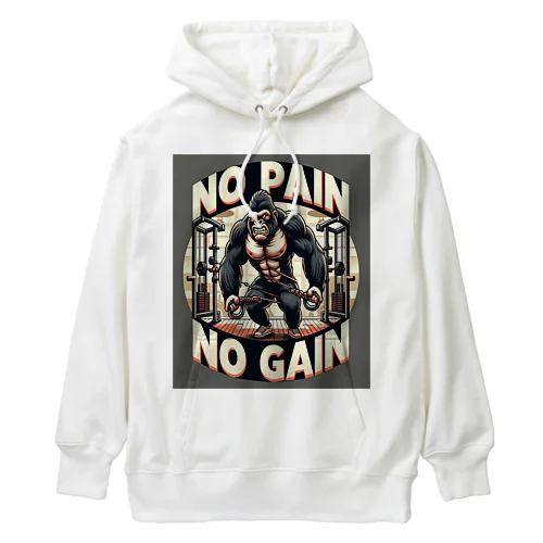 NO PAIN NO GAIN ゴリラ ケーブルクロス ヘビーウェイトパーカー