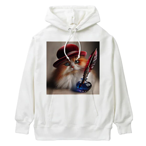 羽ペン猫作家 Heavyweight Hoodie