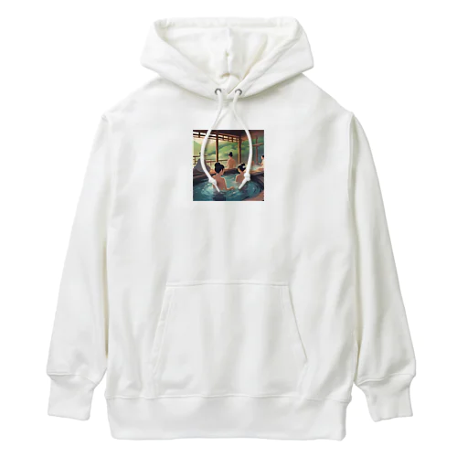 江戸時代温泉地での湯治客 Heavyweight Hoodie