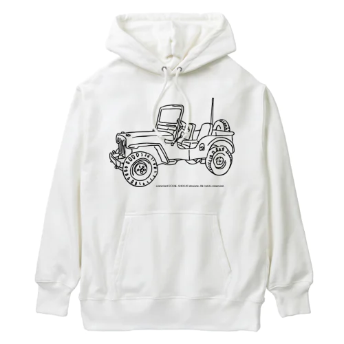 Jeep イラスト ライン画 Heavyweight Hoodie