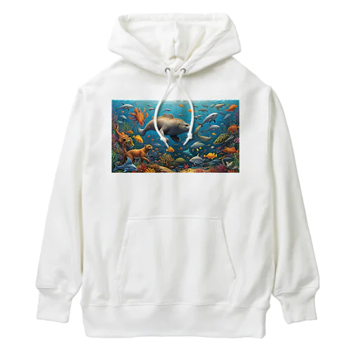 見るも奇妙な合体動物たち fusion animals<<妄想アニマルズ>> Heavyweight Hoodie