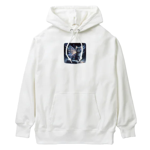 星空の舞、夜を守る猫 Heavyweight Hoodie