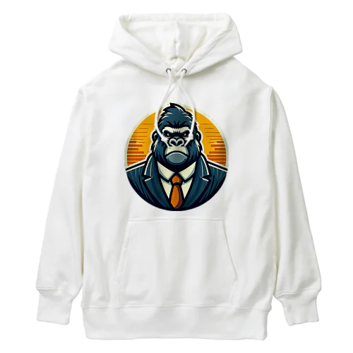 スマートなスーツに身を包んだゴリラ Heavyweight Hoodie