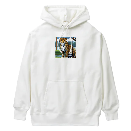 ドット絵のヒョウ Heavyweight Hoodie