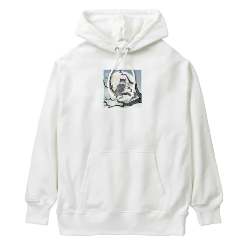 月に照らされた梟 Heavyweight Hoodie