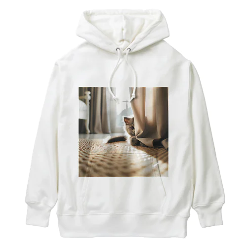 こっそりと覗き込む猫 Heavyweight Hoodie