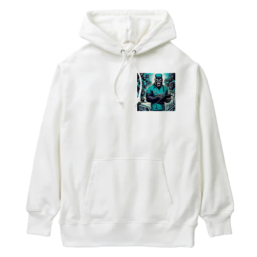 怒っている雄ゴリラ看護師 Heavyweight Hoodie