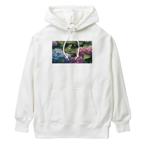 アジサイとカエル Heavyweight Hoodie