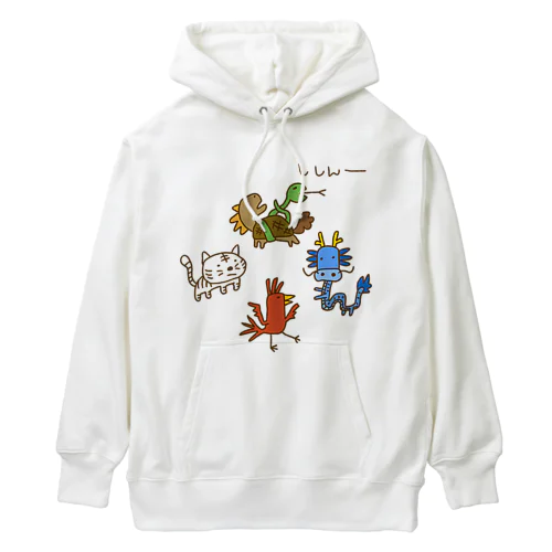 画伯チック四神 Heavyweight Hoodie