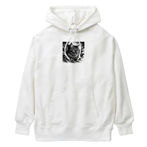 躍動感ある、、ネコ Heavyweight Hoodie