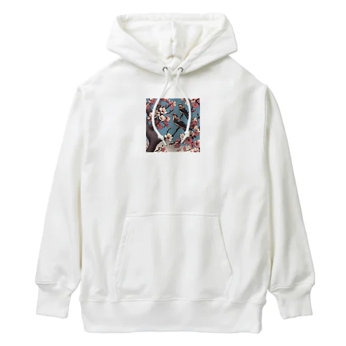 桜と雀（Cherry blossom & sparrow)  01 Heavyweight Hoodie