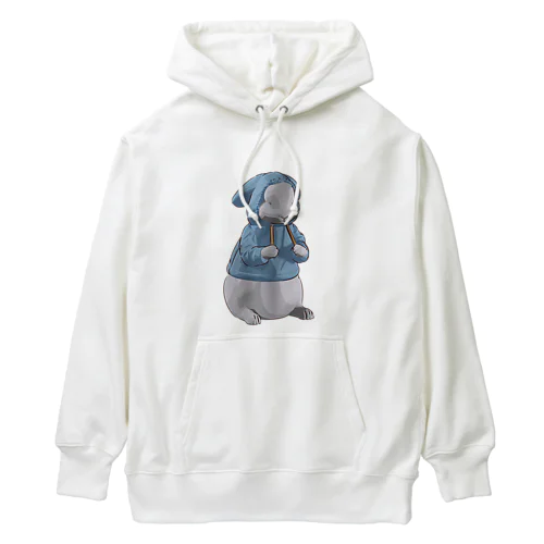 パーカーぎゅッうさぎ ブルー Heavyweight Hoodie