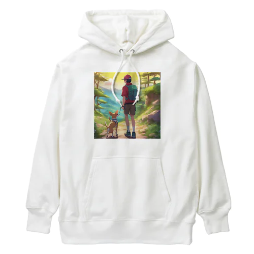 チワワと夕焼け散歩 Heavyweight Hoodie