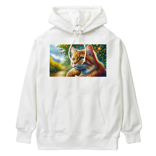 トラ猫Thinking Time Heavyweight Hoodie