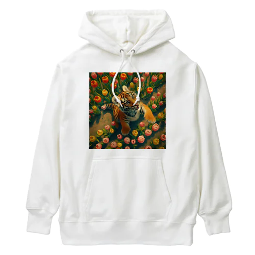 チューリップ畑の小虎 Heavyweight Hoodie