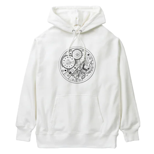 時計仕掛けの(白黒) Heavyweight Hoodie