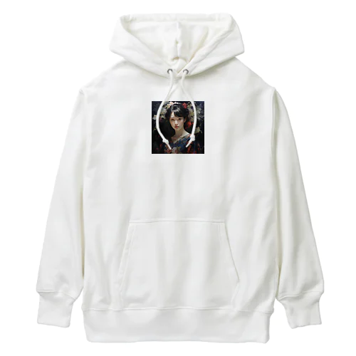 花柄模様の服を着た女性　なでしこ1478 Heavyweight Hoodie