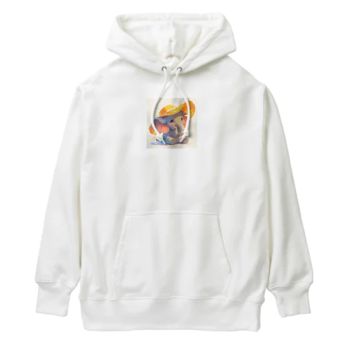 帽子をかぶった可愛い子供ゾウ Marsa 106 Heavyweight Hoodie