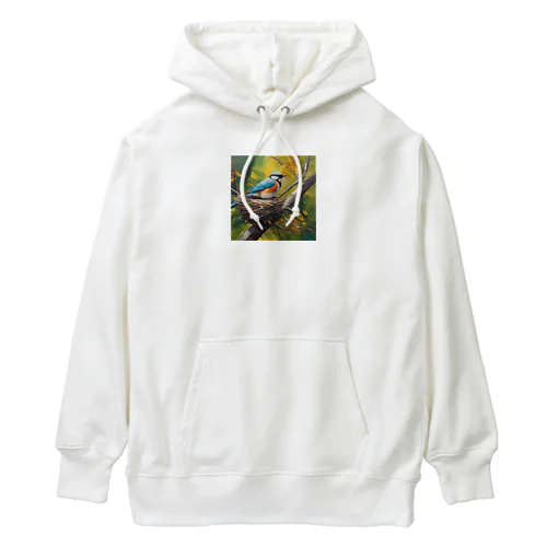 営巣している鳥 Heavyweight Hoodie